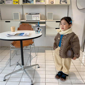 Chaqueta cálida de lana de cordero de invierno para niñas